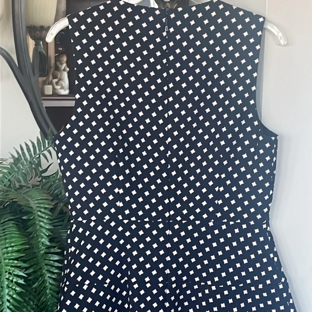 Brand New Kate Spade Diamond Jacquard A-line Dress Black Lined Sleeveless